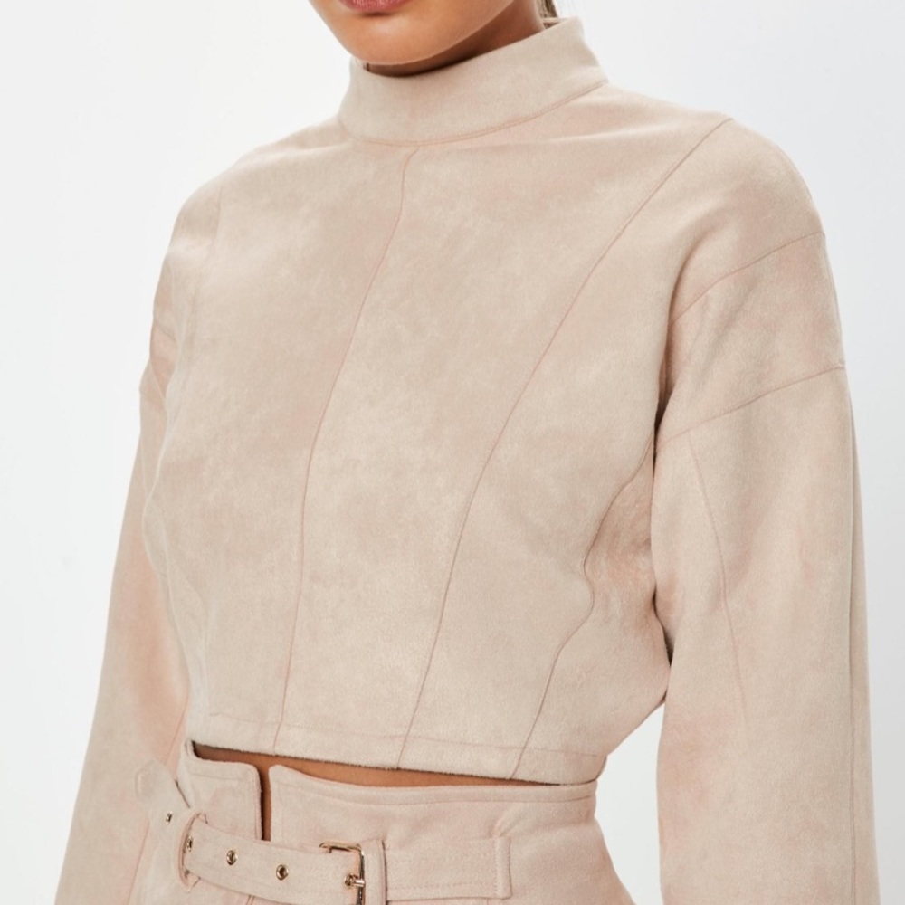 Peace and Love suede crop top